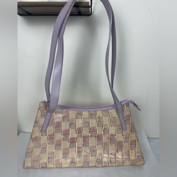Vintage Y2K lilac leather shoulder bag purse Danier pastel spring trend lavender - Picture 10 of 14